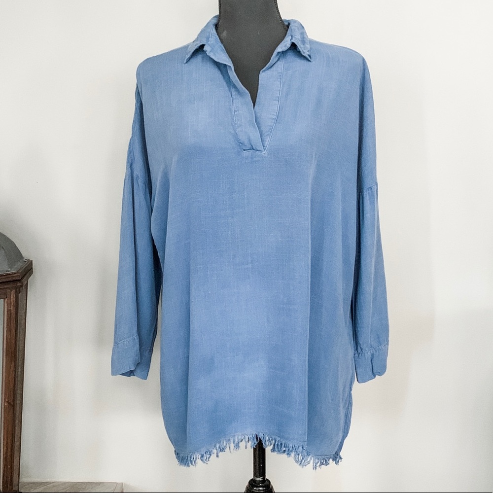 Blue Tunic with Fringe